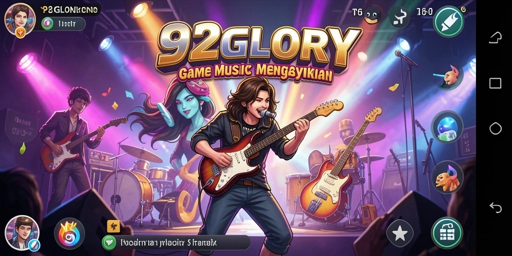 Tangkapan layar gameplay 92GLORY dengan musik yang mengasyikkan.