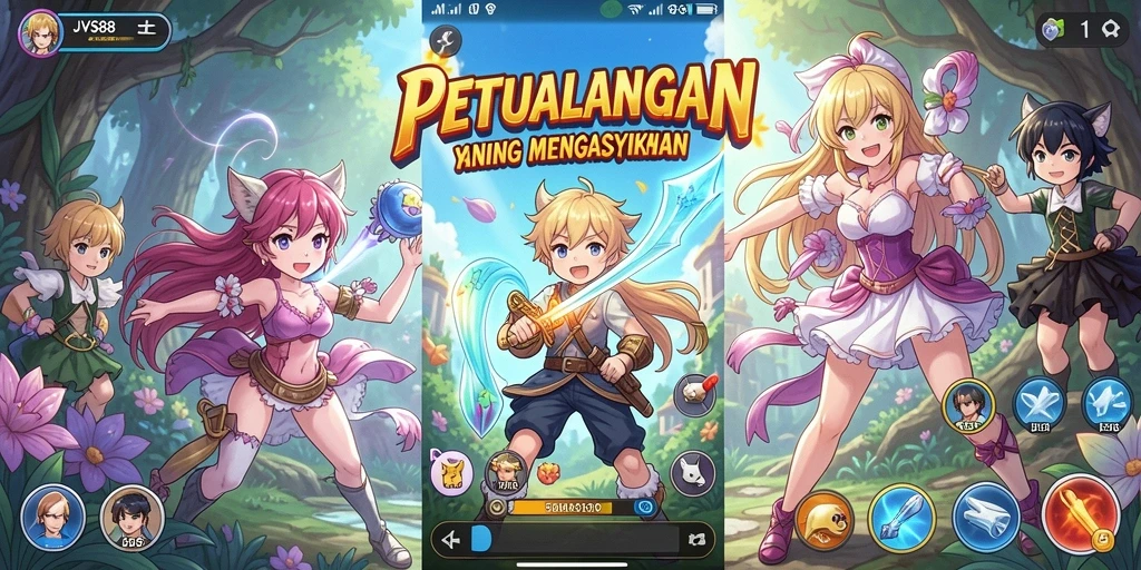 Tampilan menakjubkan gameplay JVS88 yang penuh aksi anime.