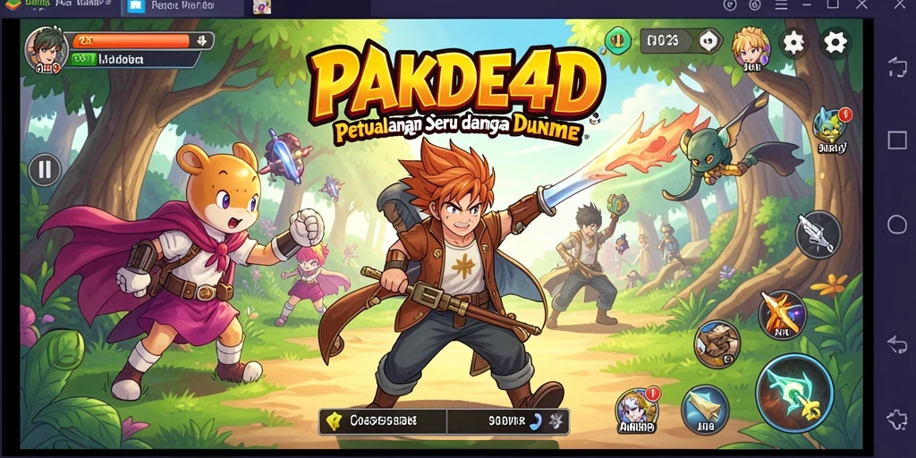 Tangkapan layar PAKDE4D menampilkan pertempuran karakter anime epik.